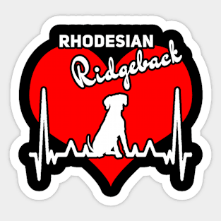 Rhodesiean Ridgeback white Heartbeat Ridgebackfan Sticker